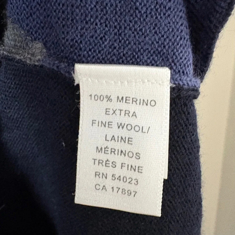 Banana Republic Sweater Men's M/L Extra Fine Merino Wool Blue Argyle Y2K Vintage